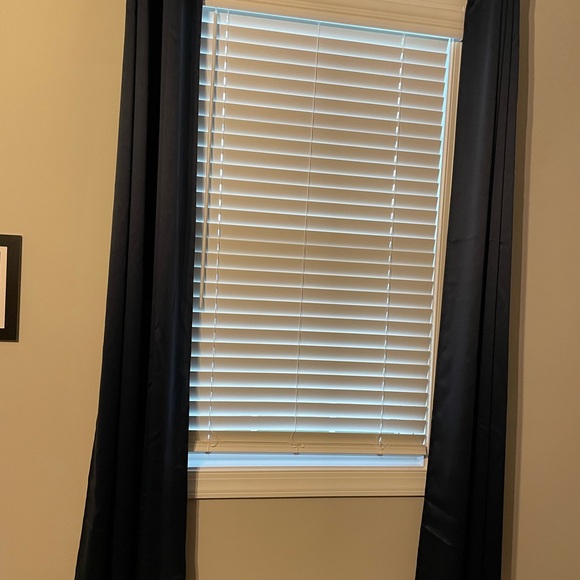 Elegant Navy Blue Window Curtains - Picture 1 of 4